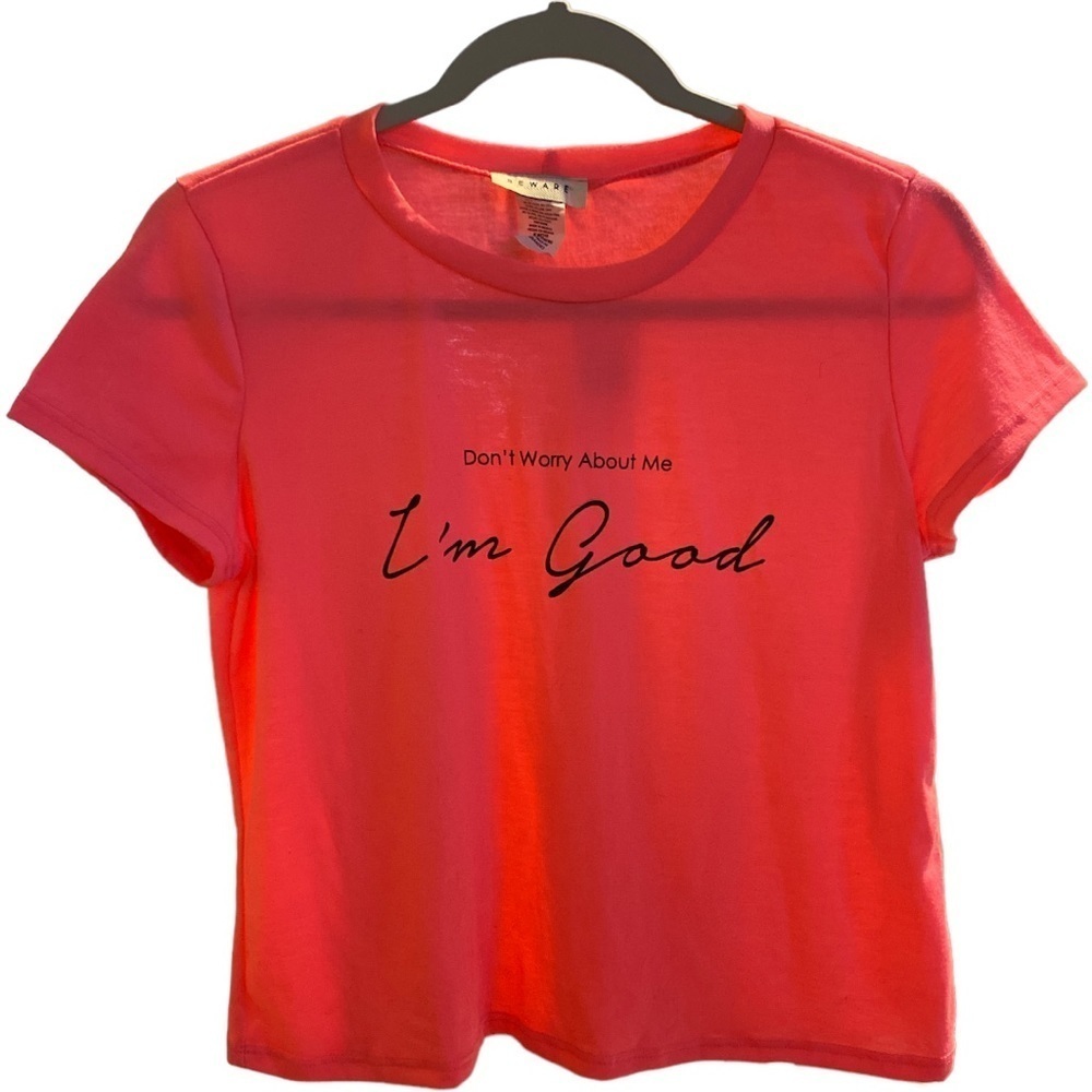 ⚠️hot Pink Graphic Crop T-Shirt L